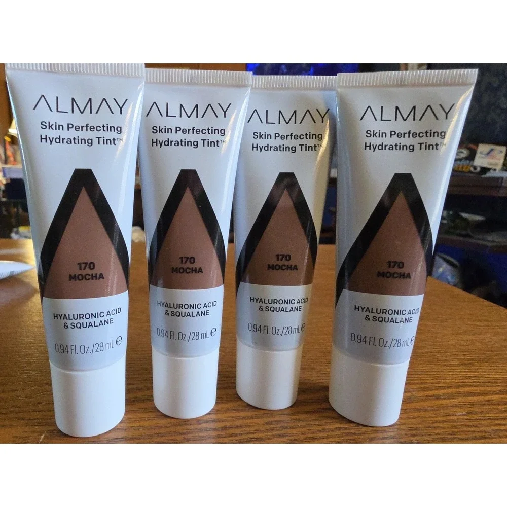 Lot Of 4 Almay Skin Perfecting Hydrating Tint Foundation #170 Mocha 0.94‎ fl oz